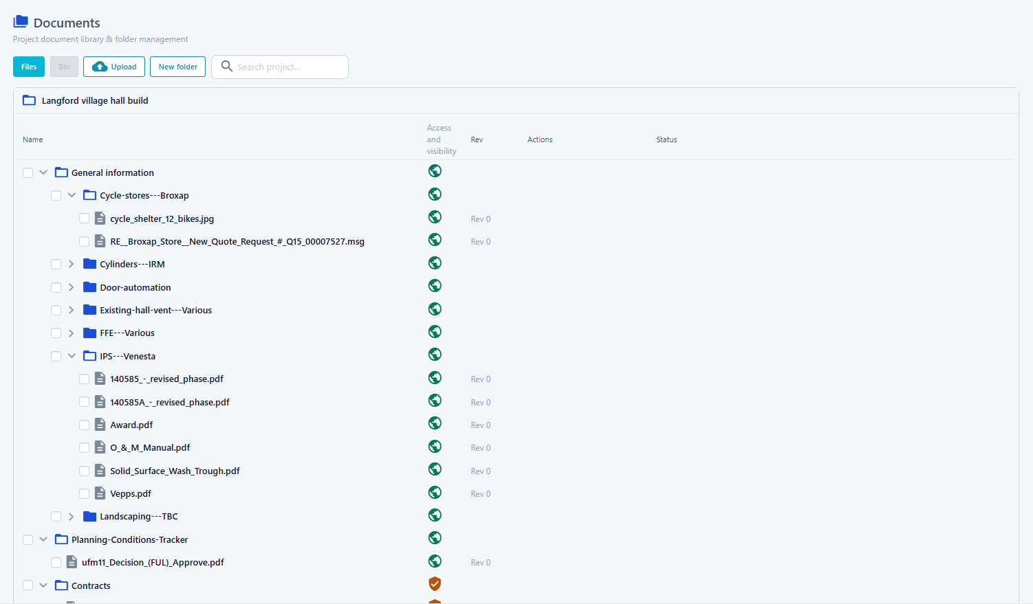SiteForge Documents module screenshot